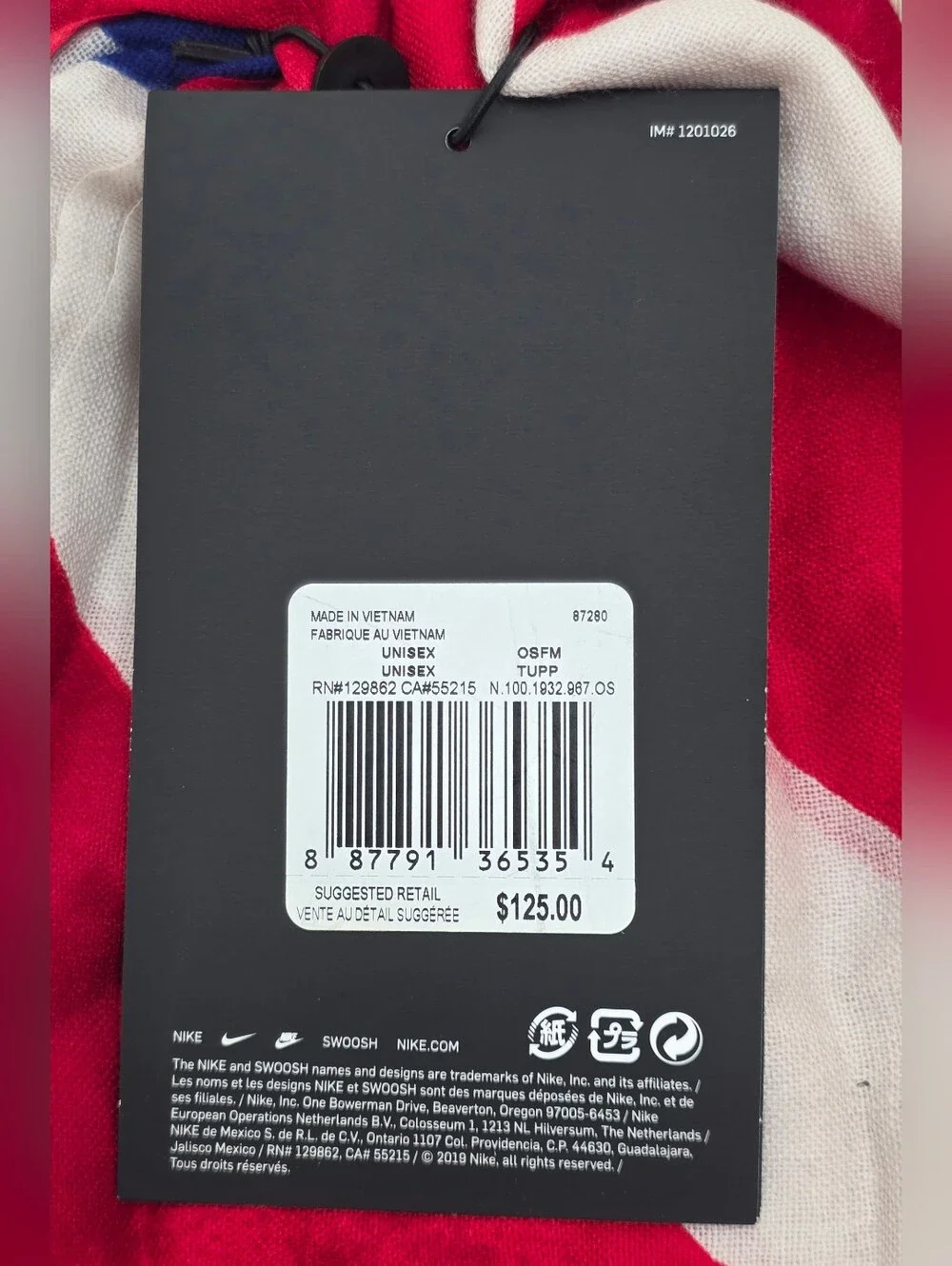 Nike Team USA Winter Olympics Victory Wool Unisex Scarf OSFM NWT MSRP $125 Rare